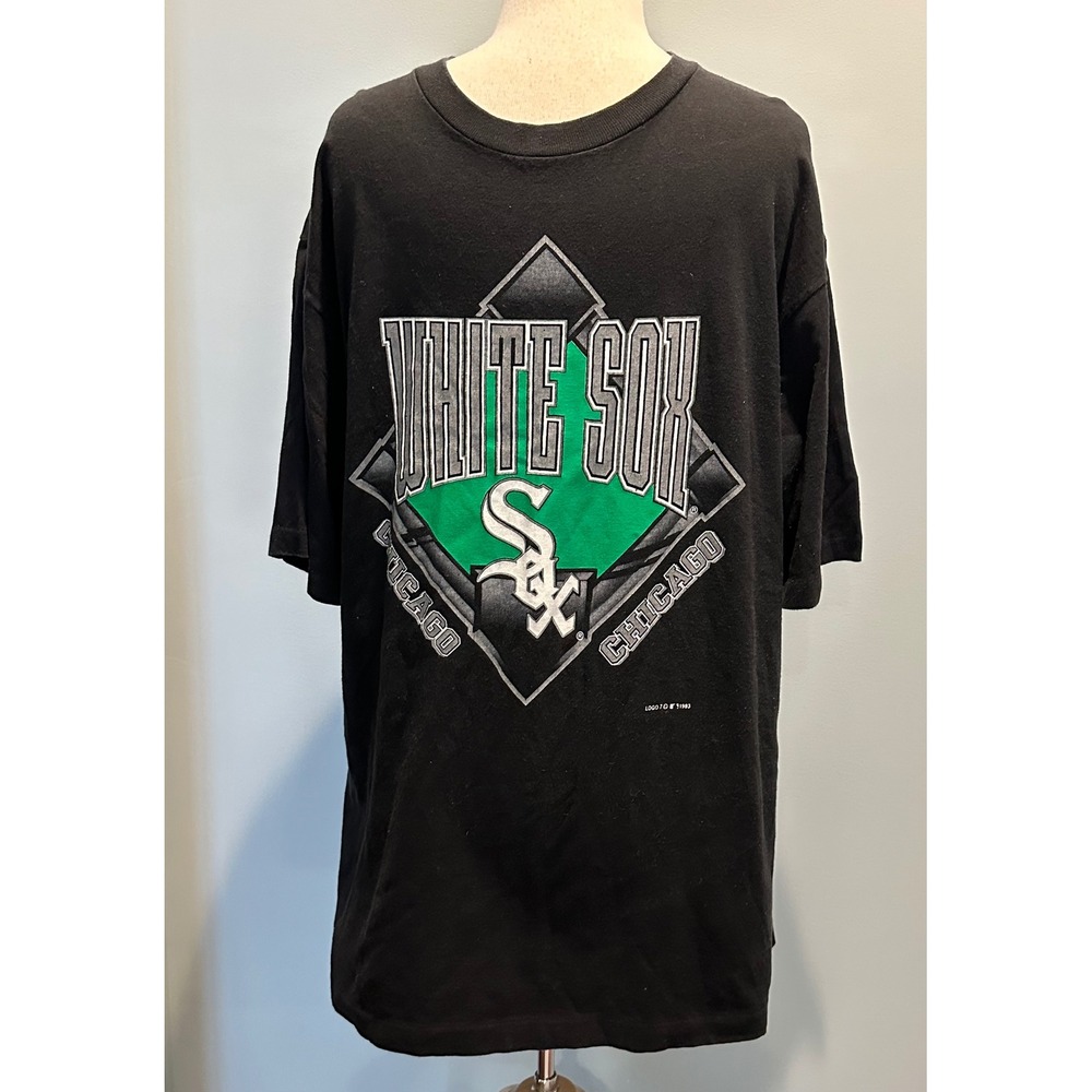 Logo 7 Vintage 1993 Chicago White Sox Sports Baseball black Tshirt size XLarge